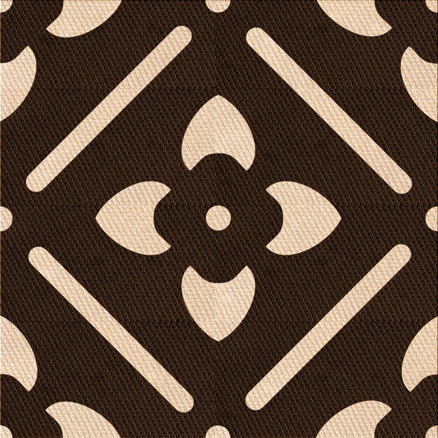 Ahgly Company Tapis d'Intérieur Lavable à la Machine, Carré, Transitionnel, Noir Brun, Tapis de Zone, 8 Pieds Carré