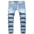 thumbnail image 2 of Men‘s Ripped Skinny Jeans Casual Male Slim Solid Color Long Trousers, 2 of 9