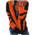 thumbnail image 2 of Ketyyh-chn99 Chandail pour Femmes Mode Tendance Ample Mignon T-Shirt à Manches Longues Col Rond pour Femmes Orange,P, 2 of 4