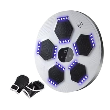 Machine de Boxe Musique Cible Murale de Machine de Boxe pour Exercice Pratique de Karaté Blanc avec Gants