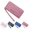 thumbnail image 2 of Womens Long Wallet Fashion Embroidery Flower Zipper Card Wallet Clutch Wallet, 2 of 4