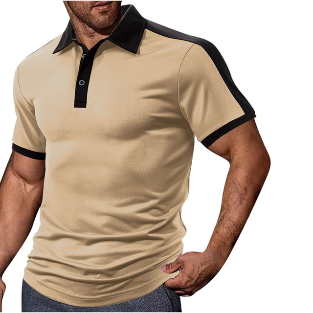 Dagugfen T Shirts for Men Summer Button Lapel V Neck Fitted Comfy Athletic Running Short Sleeve Tops