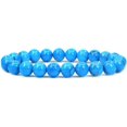 thumbnail image 1 of Bracelet Extensible Unisexe en Perles Rondes de 8 mm en Howlite Turquoise Naturelle 7 Pouces, 1 of 5