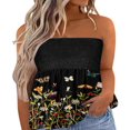 thumbnail image 1 of Women‘s Strapless Tank Tops Sleeveless Pleated Gradient Color Ladies Summer Boho Print Loose Fit Pullover, 1 of 6