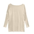 thumbnail image 4 of Yuyuzo Tuniques pour Femmes Manches Longues Col Rond Chemises Légères Couleur Unie Hauts de Pyjama, 4 of 5