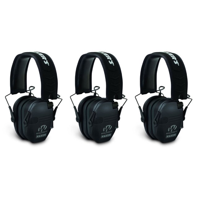 Walker's Razor Shooter Electronic Folding Hearing Protection Earmuffs (3 Pack)