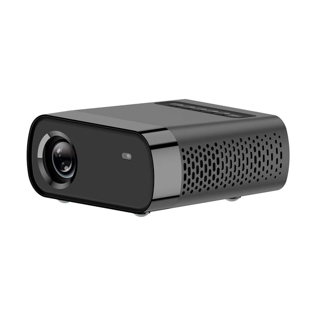 TFixol GX100 Portable LED Projector with 854x480 Resolution, HD/USB/TF Input, 3.5mm Audio Output, Dual 4W Speakers, Wireless Mirroring, Compact Design, Black, 100-240V