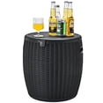 thumbnail image 1 of Costway 9.5 Gallon 4-in-1 Patio Rattan Cool Bar Cocktail Table Side Table Black, 1 of 9