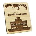 thumbnail image 2 of 30 Custom Engraved Wooden Magnets Rustic Wedding Save The Date Wooden Magnets Persoanlized Gift, 2 of 2