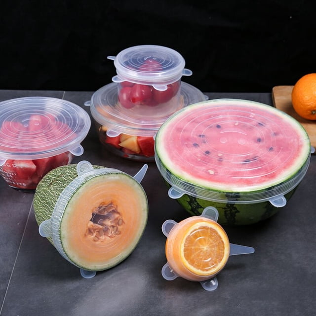 Multifunctional Stretch Silicone Plastic Wrap Silicone Bowl Cover 6-Pieces Set of Food Silicone Cover For Kitchen Kitchenware