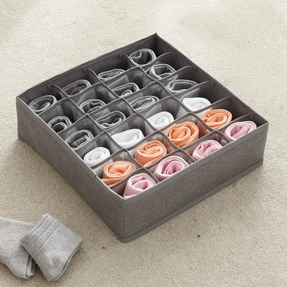 Closet Organizer Drawer Dividers, Usavan 24 Cell Non-Woven Fabric Underwear Storage Box, Washable Mould-Proof Space Saver Organizer for Socks Lingerie Cabinet Wardrobe