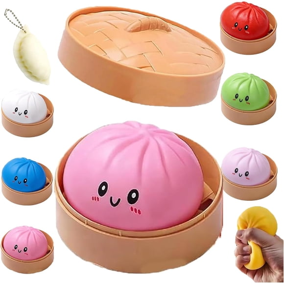 EGNMCR Mystère Ravioli Squishyss Géantss Boîte Mystère Ravioli Squishyss Dumplings Jouer Jumbos Ravioli Balle Anti-Stress Douce à Presser Pâte de Décompression une Poupée