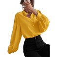 thumbnail image 1 of LUXUR Hauts à Manches Longues pour Femmes Chemises de Travail Amples Jaune TTG, 1 of 3