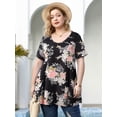 thumbnail image 5 of LARACE Blouse Grande Taille pour Femmes à Manches Courtes Chemise Décontractée Tunique Hauts T-Shirt Chemise Ample, 5 of 5