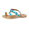 thumbnail image 2 of Cameland Summer Plus-size Ethnic Style Love Pinch Toe Beach Flat Sandals, 2 of 7