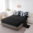 thumbnail image 3 of YST Blue Cheetah Print Comforter Set With Sheets 7 Piece Black Silver Gray Abstract Geometric Bedding Set Full For Boys Adults Men,Leopard Checkered Bed In A Bag Wildlife Grids Bed Set, 3 of 5