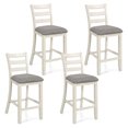 thumbnail image 1 of Gymax Bar Stools Set of 4 Upholstered Counter Height Barstools w/Padded Seat Footrest, 1 of 10