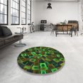 thumbnail image 4 of Ahgly Tapis d'Intérieur Lavable en Machine Carré Transitionnel Vert Lime Foncé, 5 Pieds Carré, 4 of 7