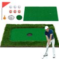 thumbnail image 2 of Costway Tapis de Golf Rectangulaire Flottant Vert pour Piscine Comprend Tapis de Frappe de Golf 6 Balles de Golf, 2 of 10