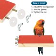 thumbnail image 3 of Unique Bargains Wood Bird Perch Stand Parrot Stand Platform Cage Accessory Paw Grinding Clean, Red, 3 of 5
