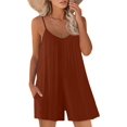 thumbnail image 1 of ORUYROP SNUGWIND Femmes Casual Sans Manches Sangle Lâches Combinaisons Réglables Stretch Shorts Romper avec Poches, 1 of 4
