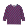 thumbnail image 3 of MeetoTime T-Shirt à Manches 3/4 Rayé Imprimé pour Enfants Col Rond Décontracté Ample Blouses pour Garçons Filles 3-12 Ans, 3 of 4