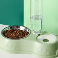 thumbnail image 4 of Pet Dogs Cats Food Water Feeder Bowl 2 in 1 Water Food Bowl Anti Spill Stable Design Separation Double Bowls with Automatic Water Dispenser Pet Food Water Dish for Cats Small Dogs and Pets, 4 of 4