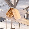 thumbnail image 1 of Lunch Box, Wooden Lunch Box Kids Bento Box Food Storage Container School Picnic Square Bento Box 3 Compartment Bento Box, 1 of 8