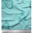 thumbnail image 1 of Soimoi Poly Georgette Fabric Leaves & Paisley Block Print Fabric by The Yard 52 Inch Wide, 1 of 3