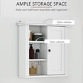 thumbnail image 4 of HOMCOM Bathroom Wall Cabinet with 3 Open Shelves, Storage Cupboard, 4 of 10