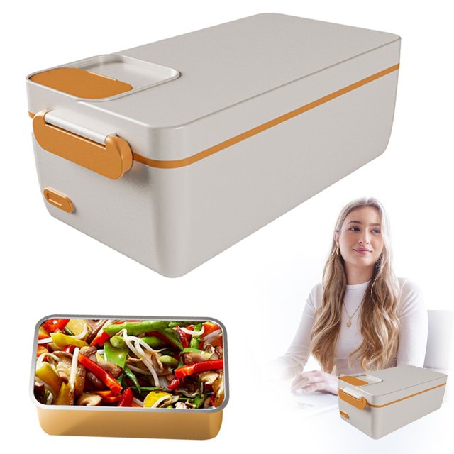 Cordless Lunch Box No Water Required Battery Powered Heated Lunch Box USB Lunch Box For Adults 1L 304 Stainless Container Warming Time Selectable