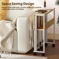 thumbnail image 4 of BeesClover Folding Desk Mobile Small Rolling Computer Desk,24.8 Inch Foldable Laptop Cart Table with Wheels,Portable Office Desk for Small Space Couch Bed,Easy Assembly, 4 of 8