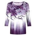 thumbnail image 5 of Pompotops T-shirt Ample Imprimé Mode Femme Manches 3/4 Mi-Longueur Col Rond Décontracté en Liquidation, 5 of 5