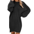 thumbnail image 1 of 2025 Robe Chandail pour Femmes Femme Chandail d'Hiver Tricot Décontracté Robe d'Automne Col Roulé Chaud Manches Longues Crème Longue Robe Poche, 1 of 7