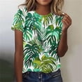 thumbnail image 2 of KIHOUT Nouveau Haut de Mode d'Été pour Femmes 2025, Chandail Décontracté pour Dames Imprimé à Manches Courtes et Col Rond Multicolore G, 2 of 4
