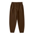 thumbnail image 4 of aohooy Men's Fleece Elastic Bottom Jogger Sweatpants - Drawstring Workout Track Running Gym Athletic Pants with Pockets Brown,XL, 4 of 8