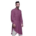 thumbnail image 3 of Atasi Kurta Décontractée Imprimée à Col Mandarin Chemise Ethnique Longue Kurta Asymétrique, 3 of 6