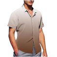 thumbnail image 1 of Pisexur Shirts for Man T Hommes Mode Décontractée Col Rabattu Imprimé Manches Courtes Chemise Boutonnée Blouse Café, 4TG Chemises de Golf Hommes & Chemises Hommes, 1 of 7