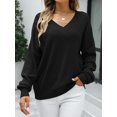 thumbnail image 1 of Charmo Chandail à Col en V pour Femmes, Coupe Ample, Tricoté, 1 of 5