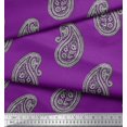 thumbnail image 2 of Soimoi Poly Georgette Fabric Paisley Block Printed Craft Fabric by The Yard 42 Inch Wide, 2 of 3