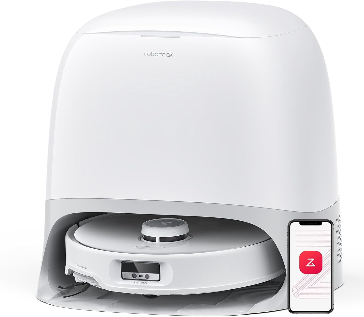 Roborock Qrevo Curv Robot Vacuum Cleaner and Mop | 18,500Pa Suction, Self Cleaning Dock, & Al Obstacle Recognition | Pet Hair, Carpet & Hard Floor
