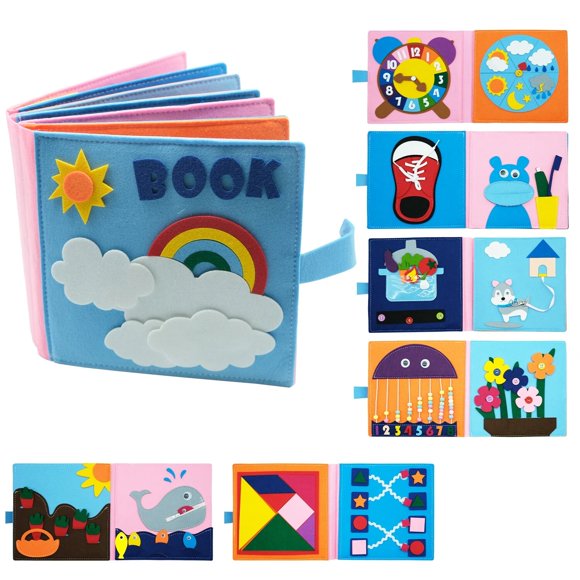 Montessori Baby Cartoon Animal Cloth Book Fawn Felt Quiet Book Baby Soft Activity Book Girls Activity Book
