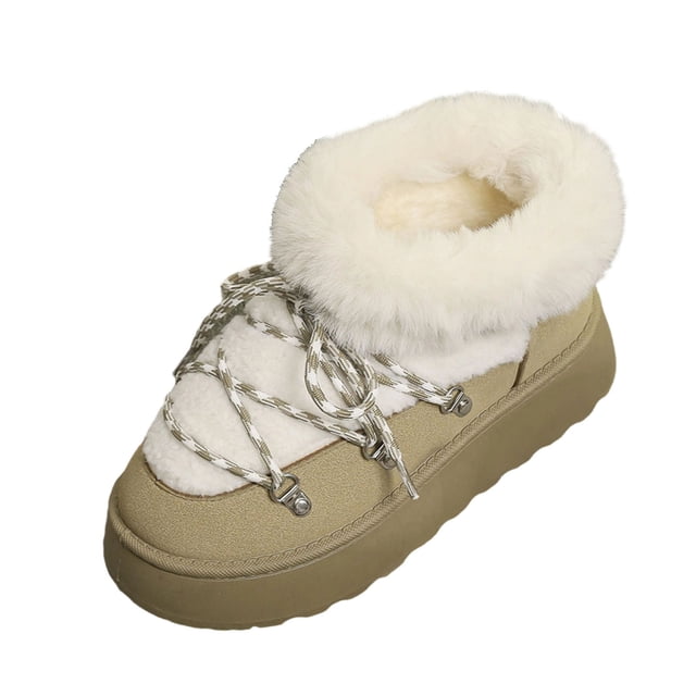 Bottes pour Femmes, Décontractées, à la Mode, Polyvalentes, Talon Épais, Tige Courte, Semelle Épaisse, Bout Rond, à Bride, Chaudes, Bottes pour Femmes
