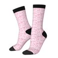 thumbnail image 1 of Lsque Ribbon Bow Printed Men's Crew Socks, Soft Durable Breathable Moisture-Wicking with Odor Control Cotton socks, 1 of 6