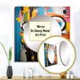 thumbnail image 3 of Designart "Modern Robot Pop Art wall art V" Modern Square Mirror Wall Decor Glam - Large Multi-Color Square Bathroom Mirror - Square Printed Wall Mirror Art, 3 of 5