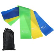 Unique Bargains Resistance Bands Set, 3 Pack Elastic Workout Bands with 3 Resistance Levels, Blue Green Yellow