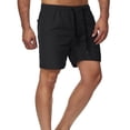 thumbnail image 2 of KIHOUT Short d'Été Rabais Mode Homme Uni Taille Élastique Taille Mi-Haute Ample Poches Bandage Short, 2 of 4