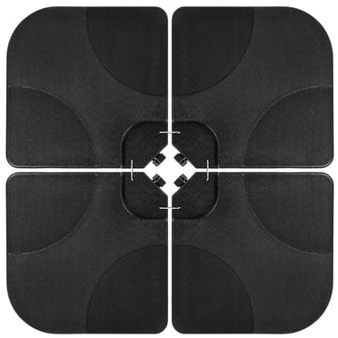 Best Choice Products Ensemble de 4 Pcs de Supports Déportés Robustes pour Parasol de Patio, Plaque de Base Carrée avec Becs Verseurs à Remplissage Facile pour l'Eau Ou le Sable - Noir