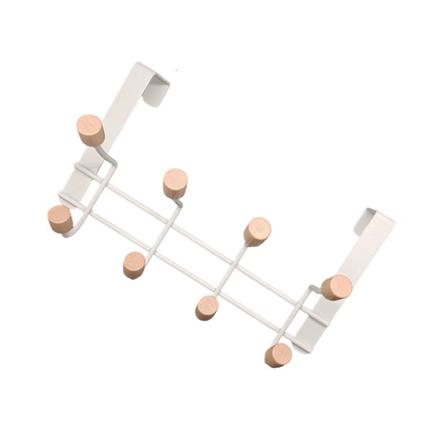 Transemion Vertical Storage Solution Easy Installation Without Punching Protecting Facade Door Hanging Bracket white Eight beads