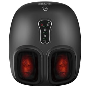 Comfier Shiatsu Massager de pied avec chaleur de tricot profond Machine de massage des pieds pour la fasciite plantarienne Taille de circulation du sang jusqu'à 13-Black